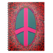 Psychedelic Pink Peace Sign Notitieboek (Voorkant)