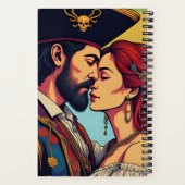 Psychedelic Pirate Couple  – Bold Romance Notitieboek (Achterkant)