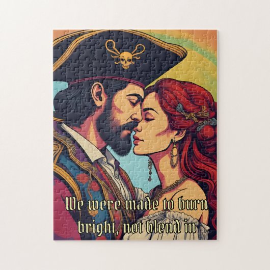 Psychedelic Pirate Couple - Vette Romance Legpuzzel (Verticaal)