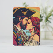 Psychedelic Pirate Finding Love Affirmation Card RSVP Kaartje (Staand voorkant)