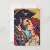 Psychedelic Pirate Finding Love Affirmation Card RSVP Kaartje (Achterkant)