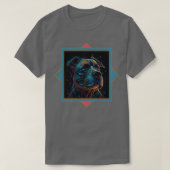 Psychedelic Pit Bull Portret T-shirt (Design voorkant)