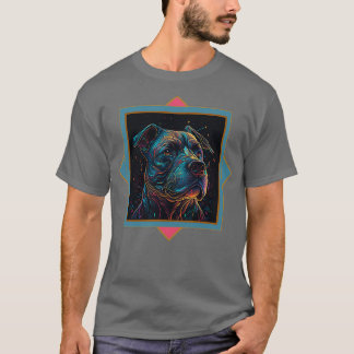 Psychedelic Pit Bull Portret T-shirt