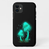 Psychedelic Pixie Pet Gloeiende Cyan Mushroom Case-Mate iPhone Case (Achterkant)
