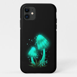 Psychedelic Pixie Pet Gloeiende Cyan Mushroom Case-Mate iPhone Case