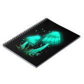 Psychedelic Pixie Pet Gloeiende Cyan Mushroom Notitieboek (Linkerzijde)