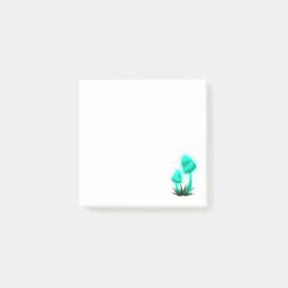 Psychedelic Pixie Pet Gloeiende Cyan Mushroom Post-it® Notes