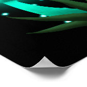 Psychedelic Pixie Pet Gloeiende Cyan Mushroom Poster (Hoek)