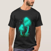 Psychedelic Pixie Pet Gloeiende Cyan Mushroom T-shirt (Voorkant)