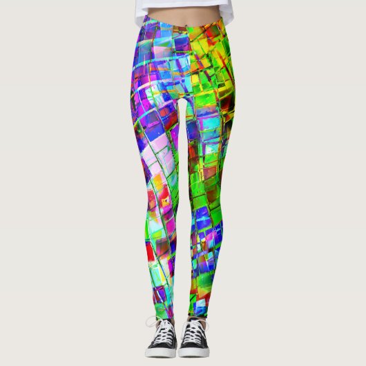 Psychedelic Planet Disco Ball Leggings (Voorkant)