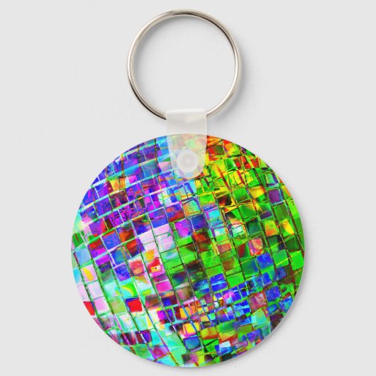 Psychedelic Planet Disco Ball Sleutelhanger (Voorkant)
