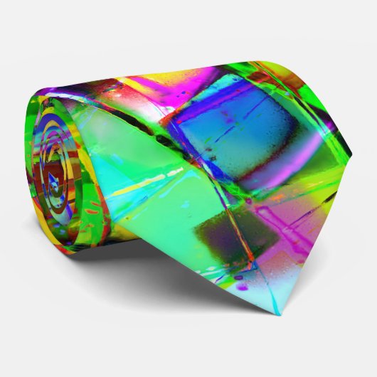 Psychedelic Planet Disco Ball Stropdas (Opgerold)