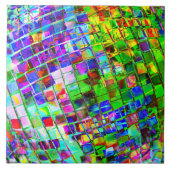 Psychedelic Planet Disco Ball Tegeltje (Voorkant)