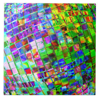 Psychedelic Planet Disco Ball Tegeltje