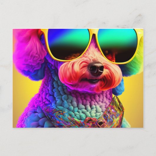Psychedelic Poodle Briefkaart (Voorkant)
