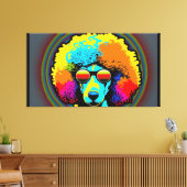 Psychedelic Poodle Dog Design Canvas Afdruk (Insitu (Woonkamer))