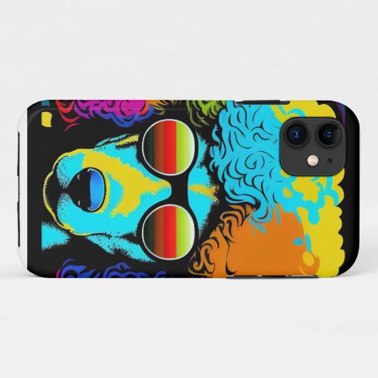 Psychedelic Poodle Dog Design Case-Mate iPhone Case (Achterkant (horizontaal))
