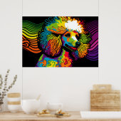 Psychedelic Poodle Dog Design Poster (Keuken)