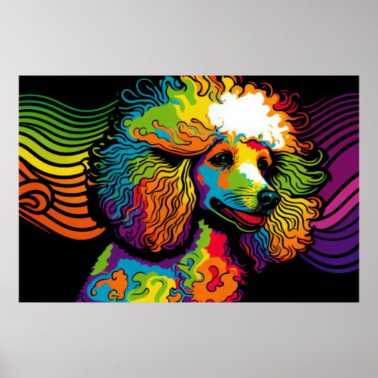 Psychedelic Poodle Dog Design Poster (Voorkant)
