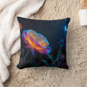 Psychedelic Poppy in Moonlight Kussen (Deken)