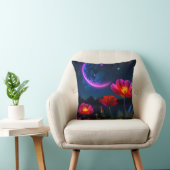 Psychedelic Poppy Landschap met Maan Kussen (Stoel)