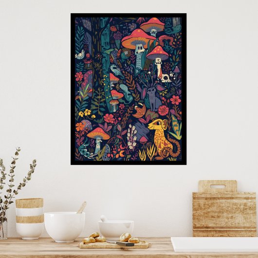 Psychedelic poster print (Keuken)