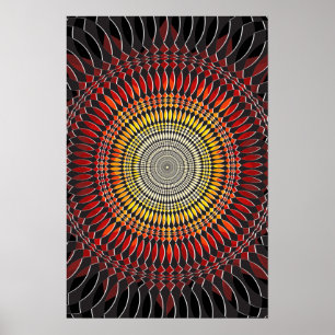 Psychedelic Poster: Vertigo Abstract: explosie Poster