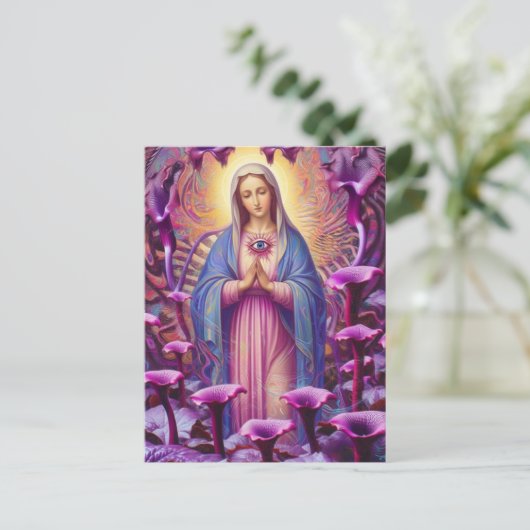 psychedelic Protection From Evil Mary Briefkaart (Staand voorkant)