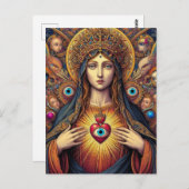 psychedelic Protection From Evil Mary Colorful Briefkaart (Voorkant / Achterkant)