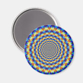 Psychedelic Pulse in Blue and Yellow Magnet (Voorkant / Achterkant)
