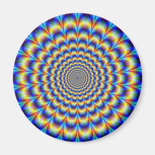 Psychedelic Pulse in Blue and Yellow Magnet (Voorkant)