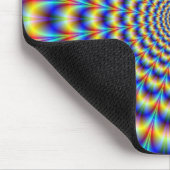 Psychedelic Pulse in Blue and Yellow Mousepad Muismat (Hoek)
