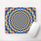 Psychedelic Pulse in Blue and Yellow Mousepad Muismat (Met muis)