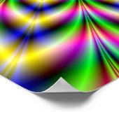 Psychedelic Pulse in Green Blue Yellow en Roze Poster (Hoek)