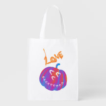 Psychedelic Pumpkin Heart herbruikbare boodschappe