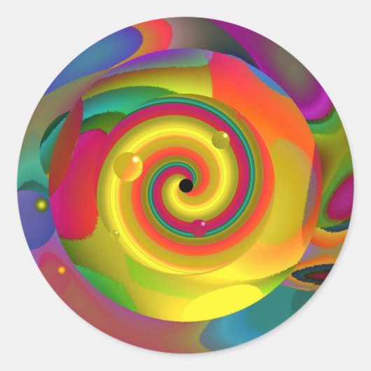 Psychedelic Punch Ronde Sticker (Voorkant)