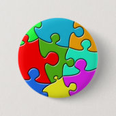 Psychedelic Puzzle Ronde Button 5,7 Cm (Voorkant)