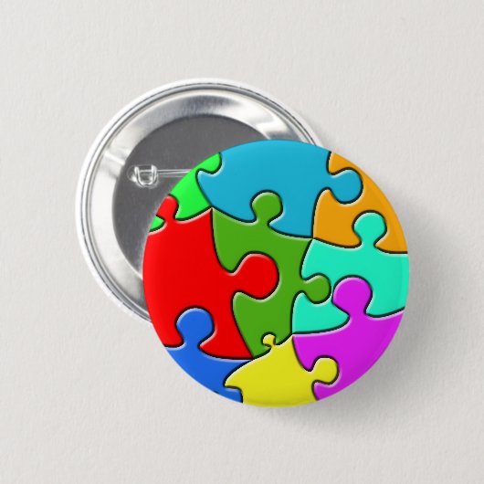 Psychedelic Puzzle Ronde Button 5,7 Cm (Voorkant /achterkant)