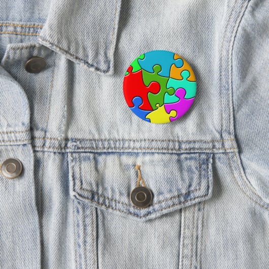 Psychedelic Puzzle Ronde Button 5,7 Cm (In situ)