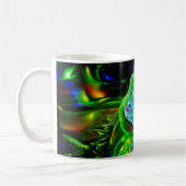 Psychedelic Rabbit Dragon in Neon Fantasy Koffiemok (Links)