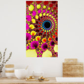 Psychedelic Rabbit Hole Fractal Abstracte Art Poster (Keuken)