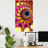 Psychedelic Rabbit Hole Fractal Abstracte Art Poster (Thuiskantoor)
