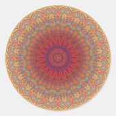 Psychedelic Radiaalpatroon: Ronde Sticker (Voorkant)