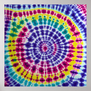 Psychedelic Radial Batik Tie Dye Abstracte Art Poster