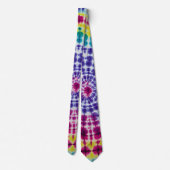 Psychedelic Radial Batik Tie Dye Abstracte Art Stropdas (Achterkant)