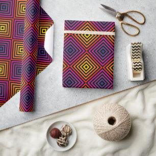 Psychedelic Rainbow Chevron Patroon Cadeaupapier