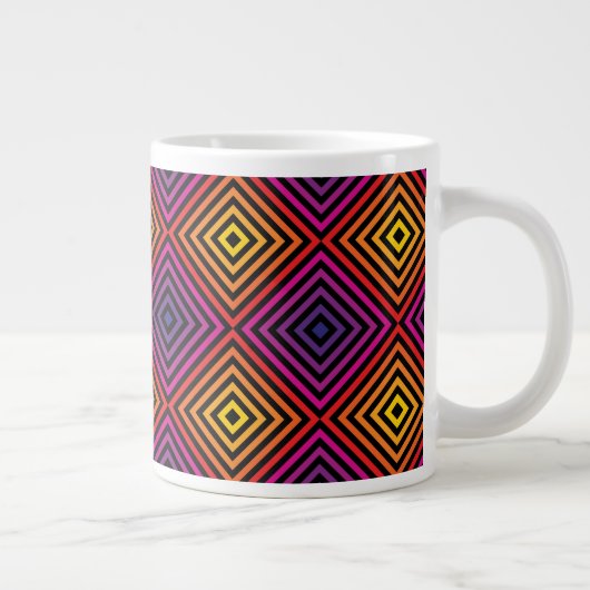 Psychedelic Rainbow Chevron Patroon Grote Koffiekop (Rechts)