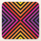 Psychedelic Rainbow Chevron Patroon Kartonnen Onderzetters (Voorkant)