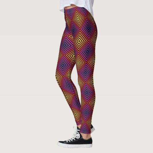 Psychedelic Rainbow Chevron Patroon Leggings (Links)