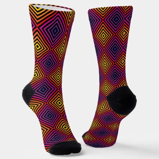 Psychedelic Rainbow Chevron Patroon Sokken (Gebogen)